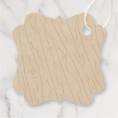 Étiquettes Cadeau Bois de bûcheron à plaies rustiques 1er anniversai (Dos)