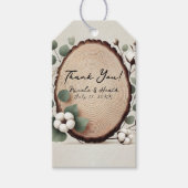 Étiquettes-cadeau Bois de forêt Eucalyptus et Coton Mariage rustique (Devant)