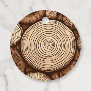 Étiquettes Cadeau Bois rond troncs d'arbres bois bois forêt