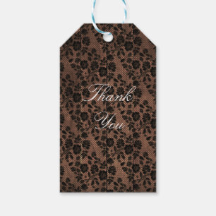 Étiquettes-cadeau Bois rustique & dentelle fleurie Lingerie Douche