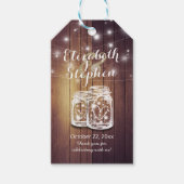 Étiquettes-cadeau Bois rustique élégant Mason Jar String Mariage lég (Devant)