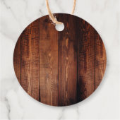 Étiquettes Cadeau Bois rustique mariage campagnard rural Merci (Dos)