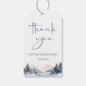 Étiquettes-cadeau Bois rustique Mariage forestier d'hiver Merci  (Devant)