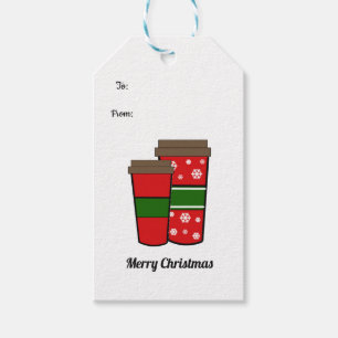 Étiquettes-cadeau Boissons de café festives