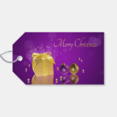 Étiquettes-cadeau Boîte cadeau de Noël doré (Dos (Horizontal))