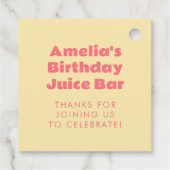 Étiquettes Cadeau Boite de jus de fraises fête d'anniversaire (Dos)