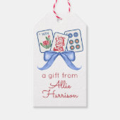 Étiquettes-cadeau Boîtier d'aquarelle Mahjong (Devant)