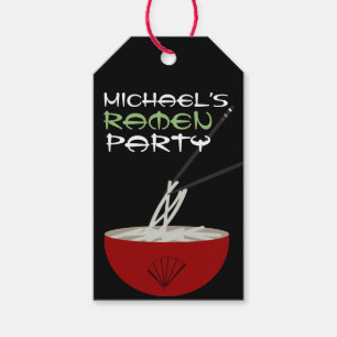 Étiquettes-cadeau Bol de nouilles Ramen Party asiatique