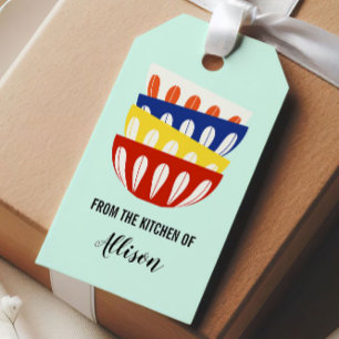 Étiquettes-cadeau Bol rétro de la cuisine de Tag, milieu du XXe sièc