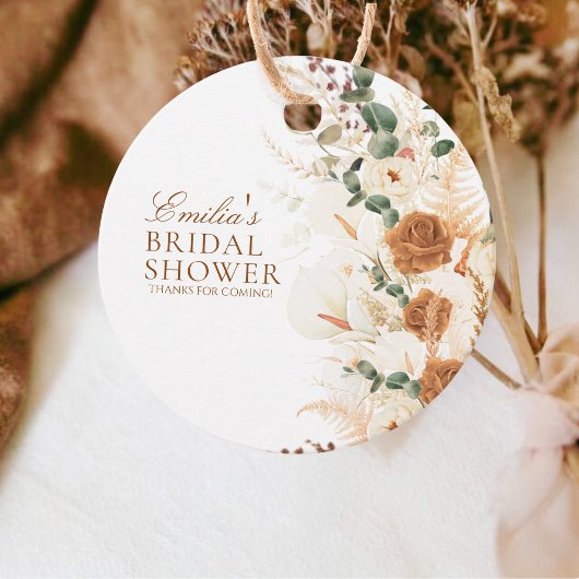 Étiquettes Cadeau Bold Boho Calla Lilies Floral Round