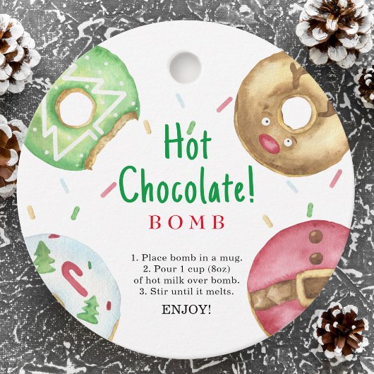 Étiquettes Cadeau Bombe à chocolat chaud.Bombe à cacao chaud hiver