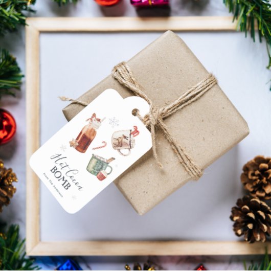 Étiquettes-cadeau Bombe au chocolat chaud