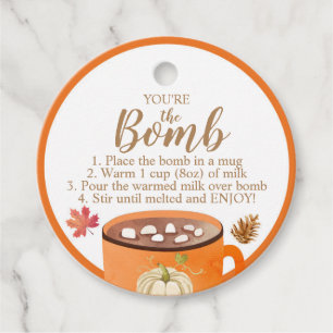 Étiquettes Cadeau Bombe au chocolat chaud Tag You the Bomb Thanksgiv