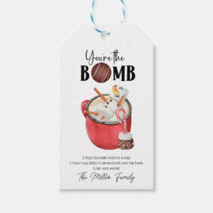 Étiquettes-cadeau Bombe Chocolat Chocolat Baignade drôle Marshmallow
