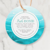 Étiquettes Cadeau Bombe de bain maison turquoise blanc (Dos)