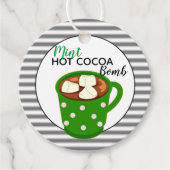Étiquettes Cadeau Bombe de cacao chaud à la menthe (Devant)