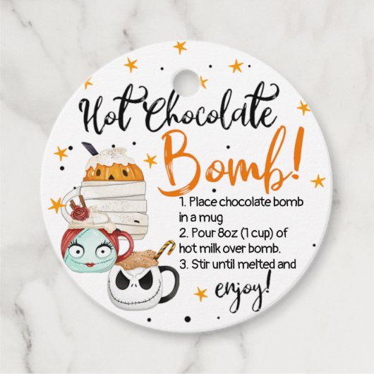 Étiquettes Cadeau Bombe de chocolat chaud pour Halloween (Devant)