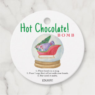 Étiquettes Cadeau Bombe de chocolat chaud tag.Bombe de cacao chaud d