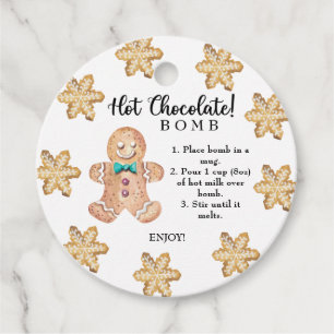 Étiquettes Cadeau Bombe de chocolat chaud tag.Bombe de cacao chaud d