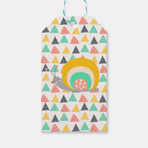 Étiquettes-cadeau Bon escargot sur les triangles