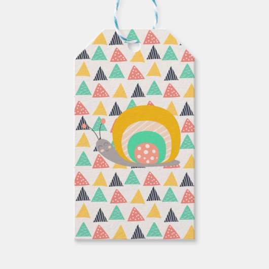 Étiquettes-cadeau Bon escargot sur les triangles (Devant)