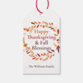Étiquettes-cadeau Bon thanksgiving Automne Bénédictions Cute Custom (Devant)