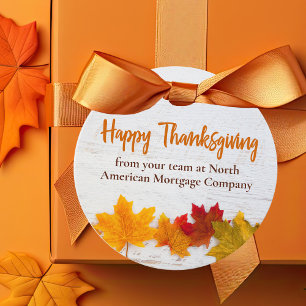 Étiquettes Cadeau Bon thanksgiving Business Autumn Leaves Company