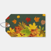 Étiquettes-cadeau Bon thanksgiving Chute Coloré Feuillage Sur Bois (Dos (Horizontal))