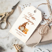 Étiquettes-cadeau Bon thanksgiving Citrouille Rustic Fall Gnomes