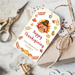 Étiquettes-cadeau Bon thanksgiving Citrouille Rustique Gobble Fall