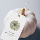Étiquettes-cadeau Bon thanksgiving | Citrouille vert