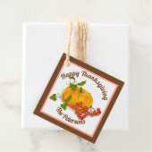 Étiquettes Cadeau Bon thanksgiving d'automne citrouille et baies bru (En situation)