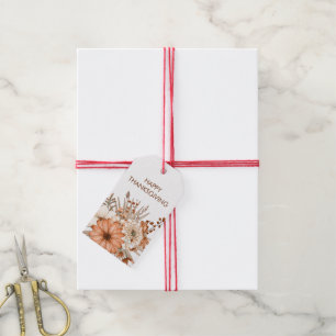 Étiquettes-cadeau Bon thanksgiving Fleurs d'automne Foliage Noms