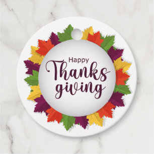 Étiquettes Cadeau Bon thanksgiving Jour Automne Feuilles Faveur tag