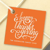 Étiquettes Cadeau Bon thanksgiving Moderne Script Harvest Orange