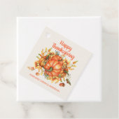 Étiquettes Cadeau Bon thanksgiving Orange Citrouille Feuilles automn (En situation)