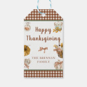 Étiquettes-cadeau Bon thanksgiving Rustique Plaid Citrouille Automne (Dos)