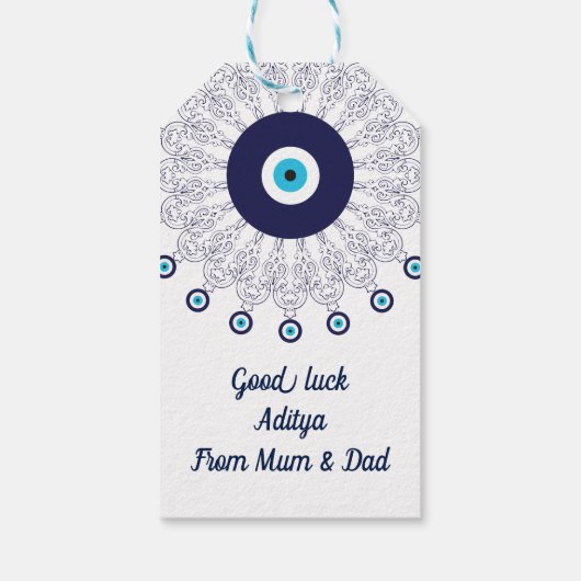 Étiquettes-cadeau Bon Voyage en sécurité de la chance à l'étranger (Dos)