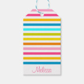 Étiquettes-cadeau bonbons rayures été printemps style chic (Devant)