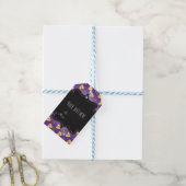 Étiquettes-cadeau Bonbons violets en forme de maïs et points dorés H (Avec de laficelle)