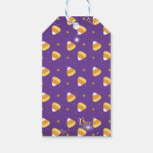 Étiquettes-cadeau Bonbons violets en forme de maïs et points dorés H (Dos)