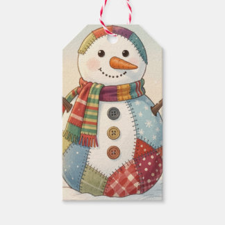 Étiquettes-cadeau Bonhomme de neige joyeux