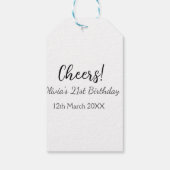 Étiquettes-cadeau Bonjour 21e anniversaire ajouter nom date simple m (Dos)