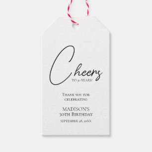Étiquettes-cadeau Bonjour à n'importe quel âge 30e anniversaire noir