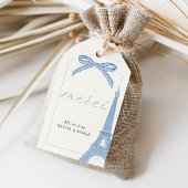 Étiquettes-cadeau Bonjour Bébé Blue Paris Eiffel Baby shower Favoris