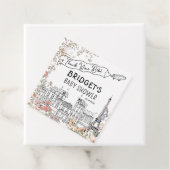 Étiquettes Cadeau Bonjour Bebe Français Baby shower neutre entre les (En situation)