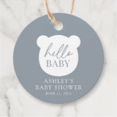 Étiquettes Cadeau Bonjour bébé ours garçon (Devant)