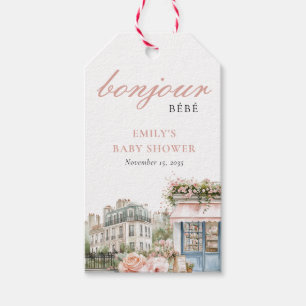 Étiquettes-cadeau Bonjour Bébé Paris Baby shower français