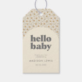 Étiquettes-cadeau Bonjour Bébé Retro Boho Daisy Personnalisé Faveur (Devant)
