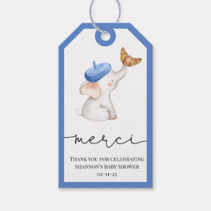 Étiquettes-cadeau Bonjour Bebe Romantique Français Fille Baby shower